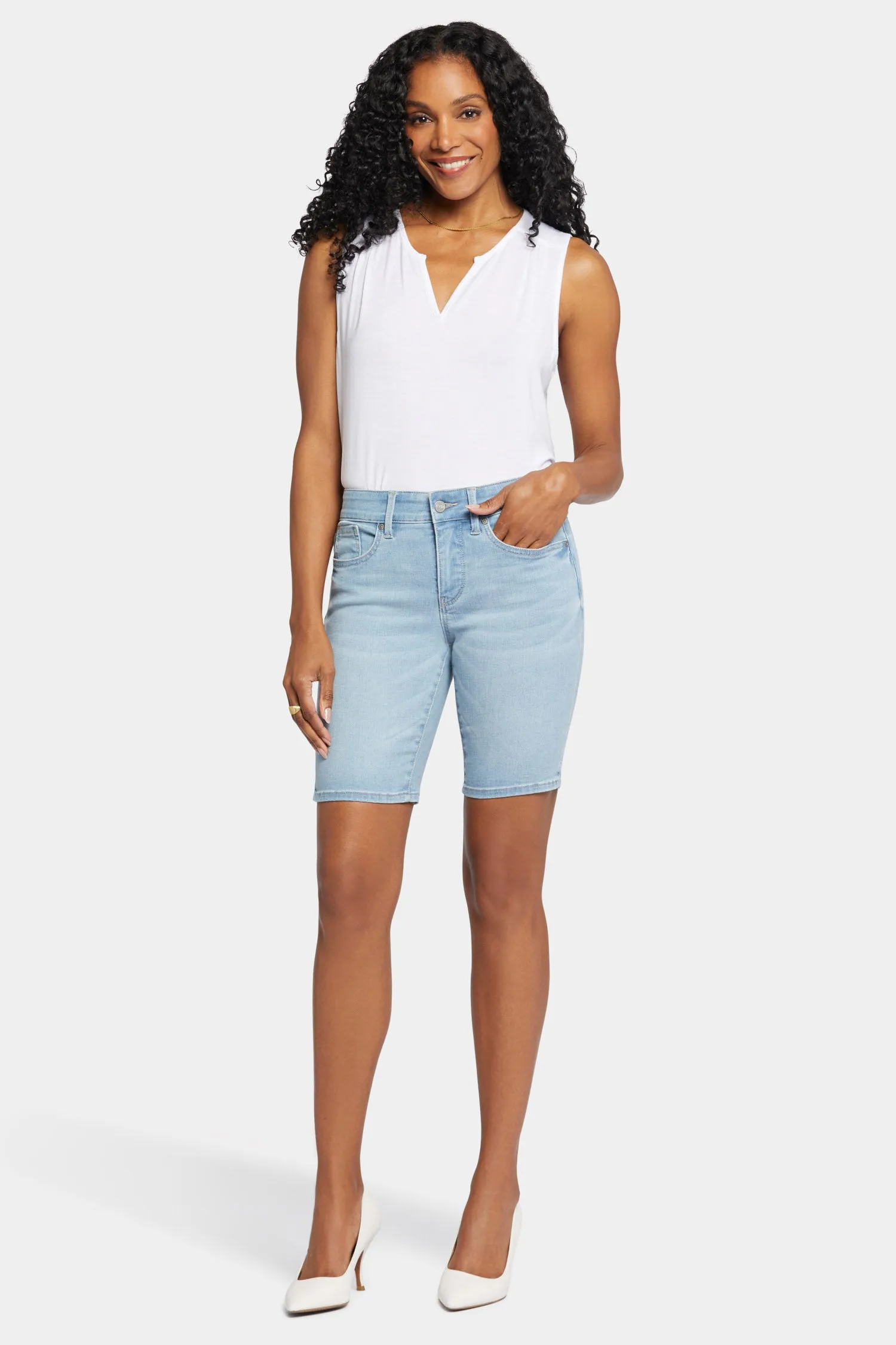 Ella Denim Shorts In Petite - Poetry