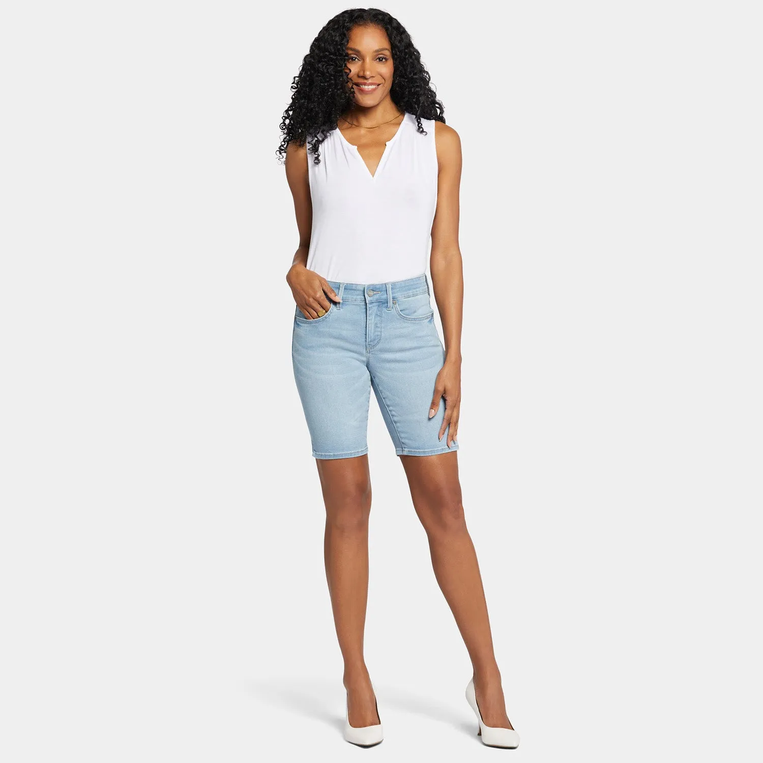 Ella Denim Shorts In Petite - Poetry