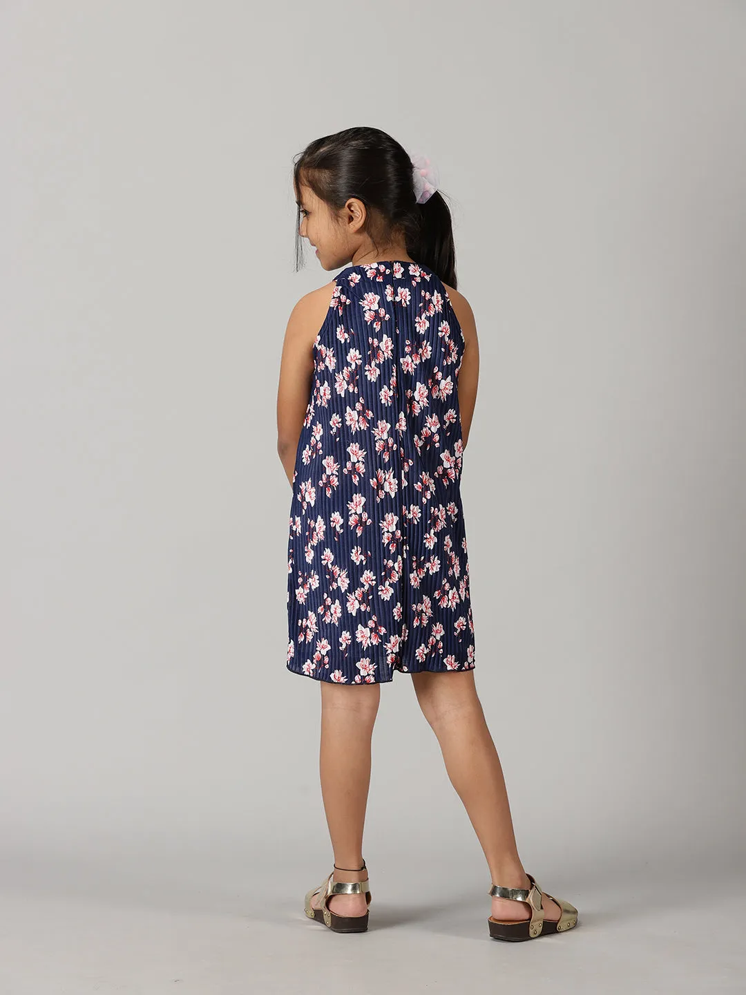 Girls Pleated Halter neck Dress