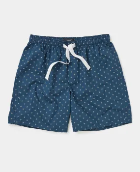 Navy Fleur-De-Lys Lounge Shorts